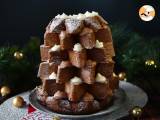 Opskrift Pandoro brioche fyldt med nutellacreme og vaniljecreme i form af et juletræ