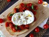 Opskrift Bruschetta med ristede tomater og burrata