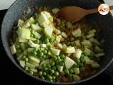 Risotto med coquillettes, ærter, courgetter, hvidløg og urteost - Forberedelse trin 4