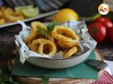 Calamares a la romana - panerede blæksprutter i dej - Forberedelse trin 5