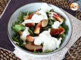 Sød og salt salat med ristede ferskner, rucola og burrata (sød sommersmag) - Forberedelse trin 3