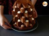 Pandoro brioche fyldt med Nutellacreme og vaniljecreme i form af et juletræ - Forberedelse trin 8