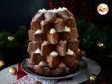 Pandoro brioche fyldt med Nutellacreme og vaniljecreme i form af et juletræ - Forberedelse trin 9