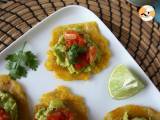 Patacones, colombiansk plantain-toast med guacamole og tomater - Forberedelse trin 11