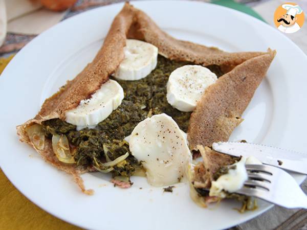 Boghvedepandekage med spinat, skinke og gedeost - foto 4