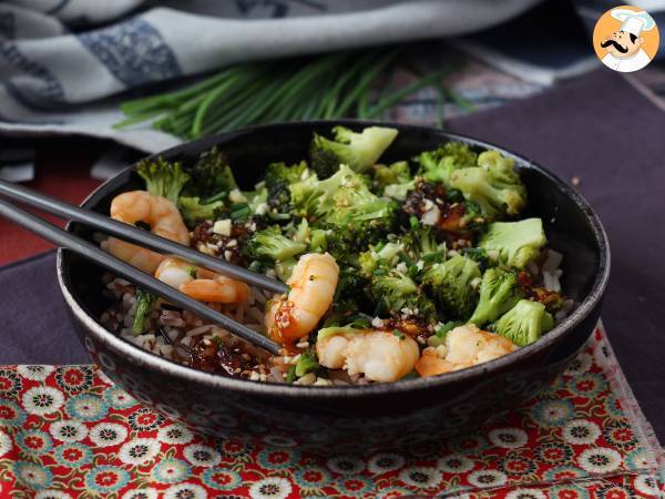 Broccoli og rejer i en krydret koreansk sauce - et enkelt, afbalanceret og krydret måltid - foto 3