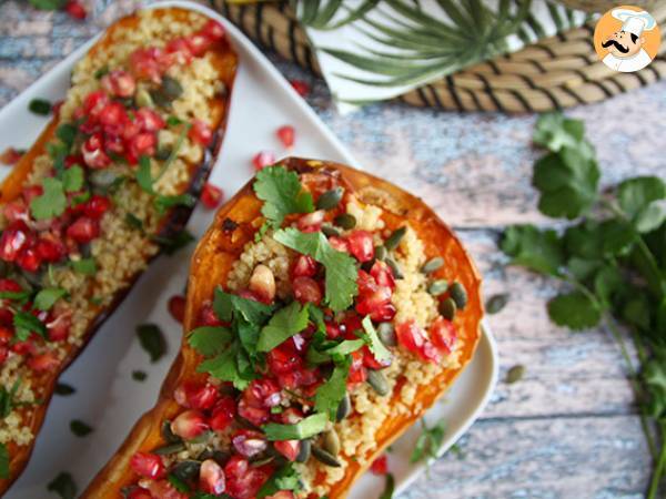 Butternut fyldt med quinoa og granatæble - foto 2