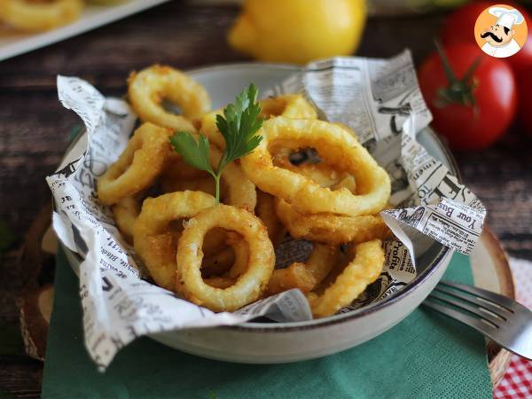 Calamares a la romana - panerede blæksprutter i dej