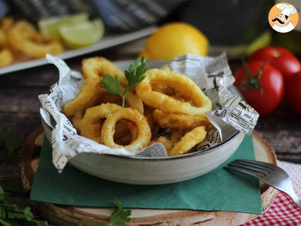 Calamares a la romana - panerede blæksprutter i dej - foto 2