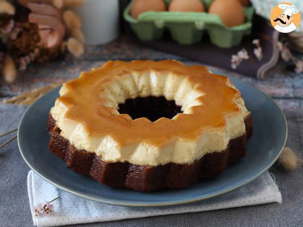 Choco flan, den perfekte kombination af en saftig chokoladekage og en vaniljekaramelflan - foto 2