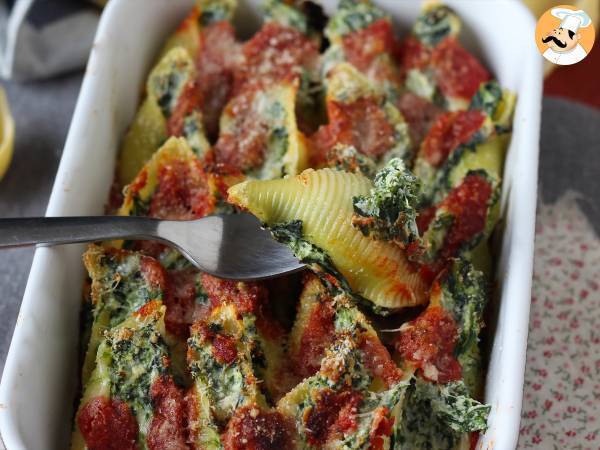 Conchiglioni fyldt med ricotta og spinat: en uimodståelig bagt vegetarret - foto 2