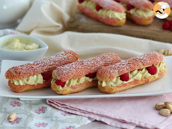 Eclairs med pistaciecreme og hindbær - foto 2