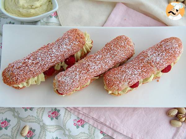 Eclairs med pistaciecreme og hindbær - foto 3