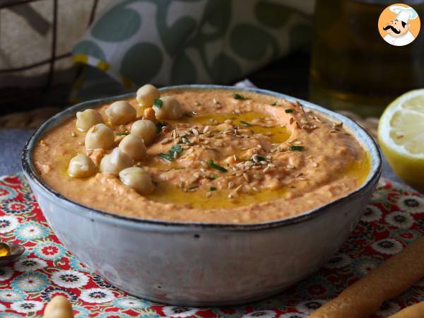 Hummus med rød peberfrugt