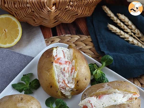 Kartofler fyldt med røget laks og fromage frais - foto 3