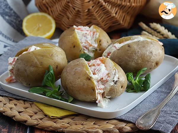 Kartofler fyldt med røget laks og fromage frais - foto 4