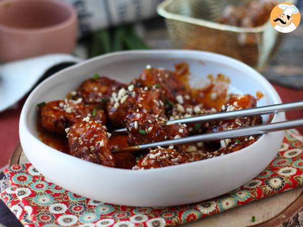 Koreansk stegt kylling med krydret gochujang-sauce - Dakgangjeong - foto 5