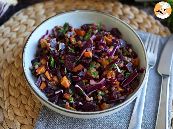 Linsesalat, butternut, rødkål, rødbede og persille (perfekt til efterår/vinter) - foto 2