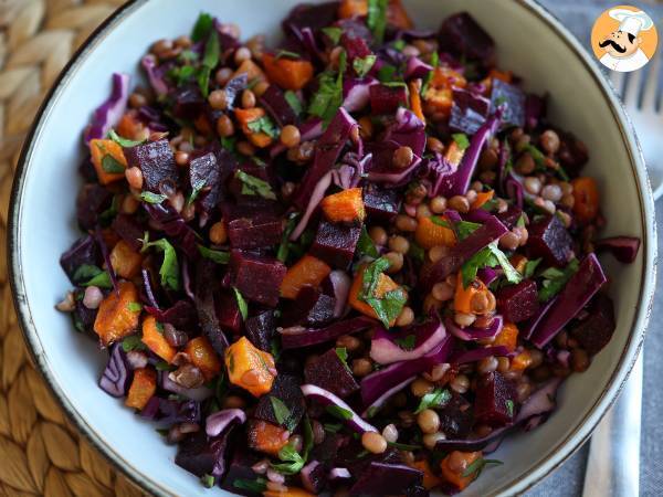 Linsesalat, butternut, rødkål, rødbede og persille (perfekt til efterår/vinter) - foto 4