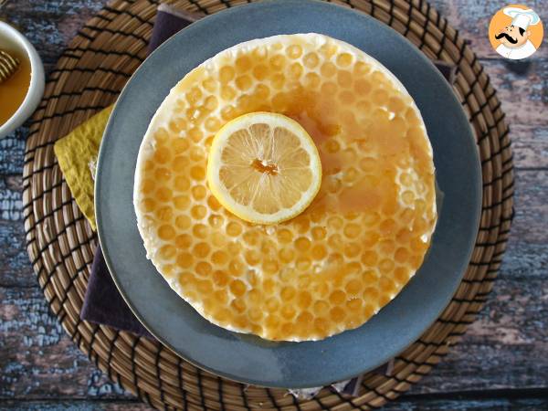 No-bake citron- og honningcheesecake (tutorial til kagedekoration) - foto 3