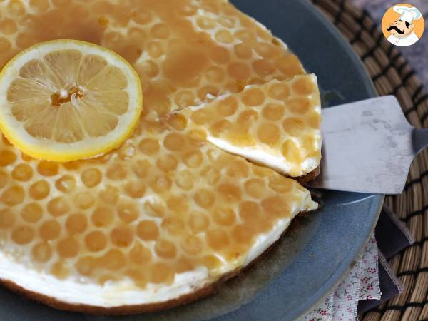 No-bake citron- og honningcheesecake (tutorial til kagedekoration) - foto 5