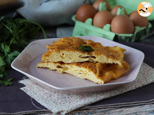 Omelet i frituregryde, en let opskrift uden at gøre noget beskidt i køkkenet!