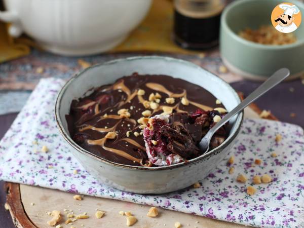 Overnight oats med rød frugt og chokolade, en sund og mættende morgenmad! - foto 7