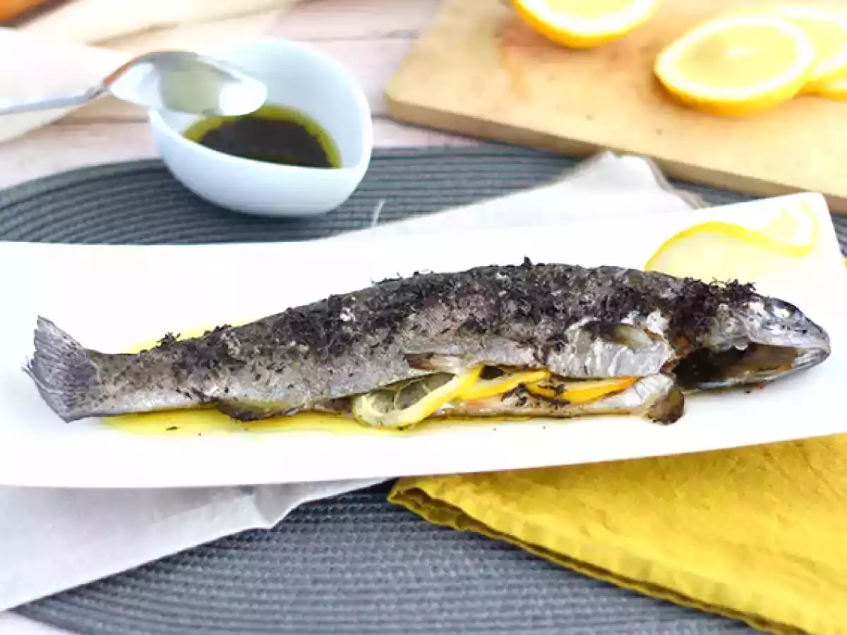 Ovnbagt ørred med timian og olivenolie - foto 2