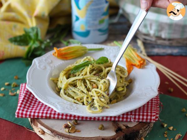 Pasta med courgetteblomster, ricotta og pistacienødder - foto 4