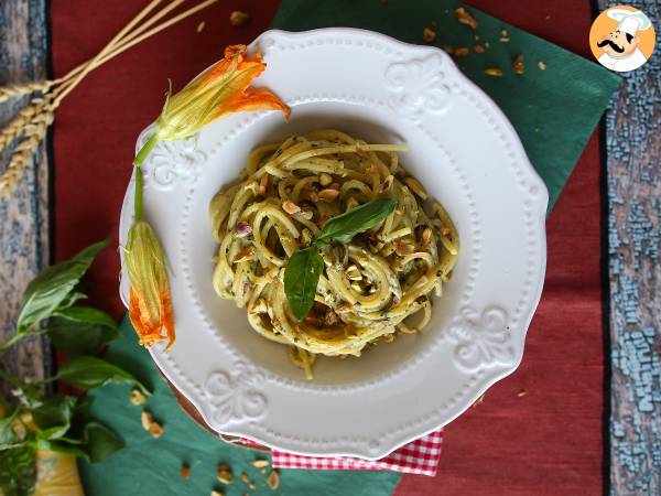 Pasta med courgetteblomster, ricotta og pistacienødder - foto 5