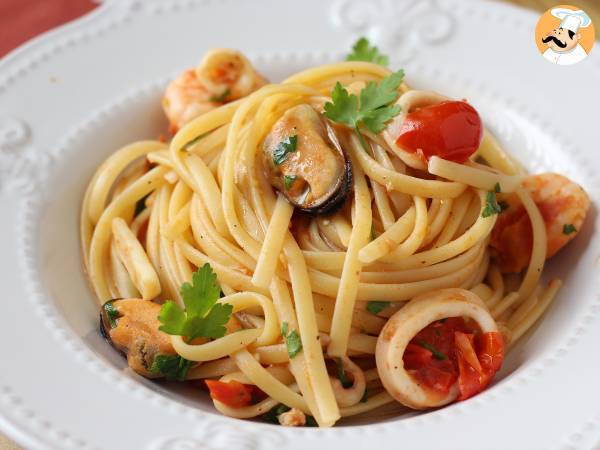 Pasta med frosne skaldyr, den velsmagende og meget hurtige forret - foto 3