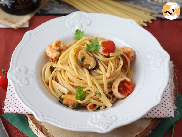 Pasta med frosne skaldyr, den velsmagende og meget hurtige forret - foto 4