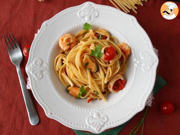 Pasta med frosne skaldyr, den velsmagende og meget hurtige forret - foto 5