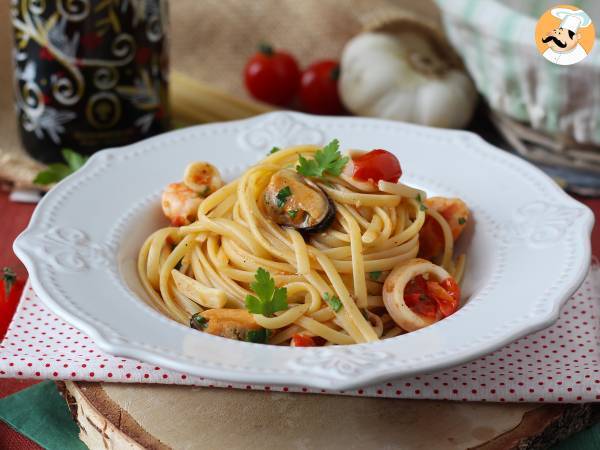 Pasta med frosne skaldyr, den velsmagende og meget hurtige forret - foto 6