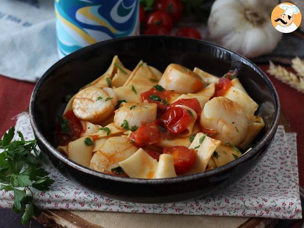 Pasta med kammuslinger, en elegant forret med fisk og skaldyr