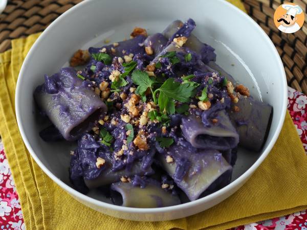 Pasta med rødkål og valnødder, den første ret, der ser godt ud og er nem at tilberede - foto 5