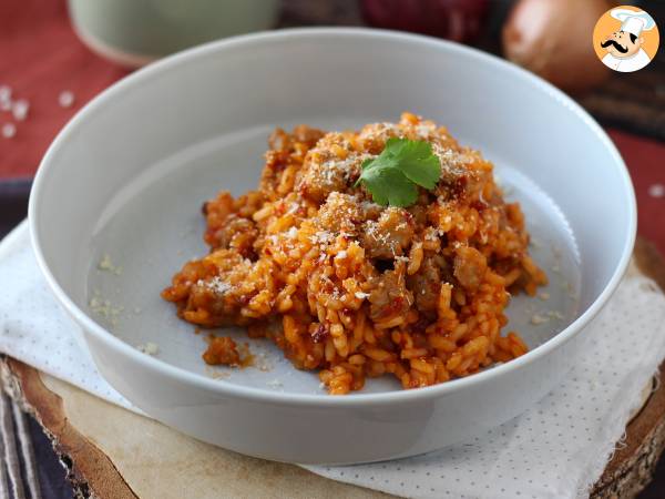 Risotto 'nduja og pølse, en første ret med intens smag - foto 3