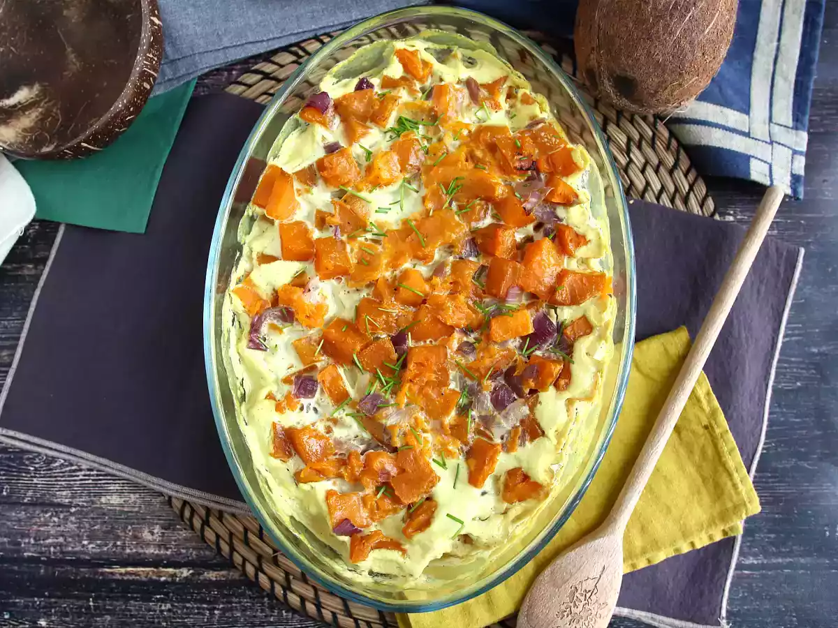 Sød kartoffelgratin med kokosmælk og karry - foto 4