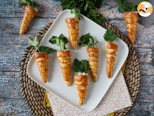 Søde butterdejsgulerødder til en påskeaperitif: gedeost og soltørrede tomater - foto 4