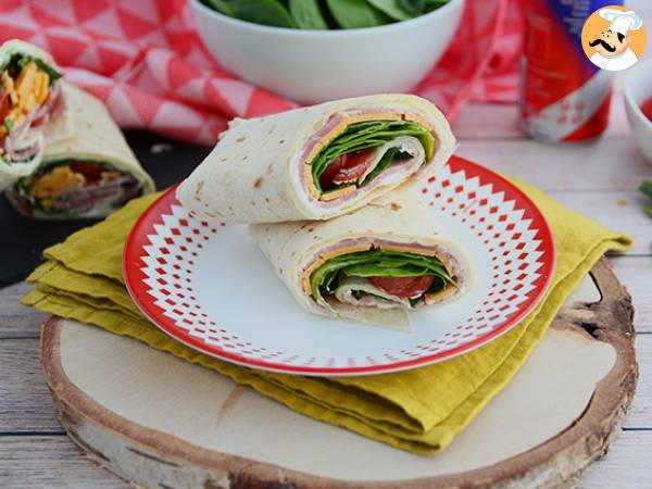 Spinatwraps med skinke og cheddar