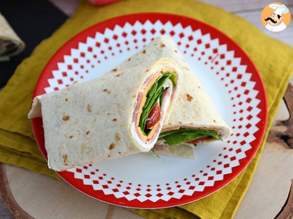 Spinatwraps med skinke og cheddar - foto 2