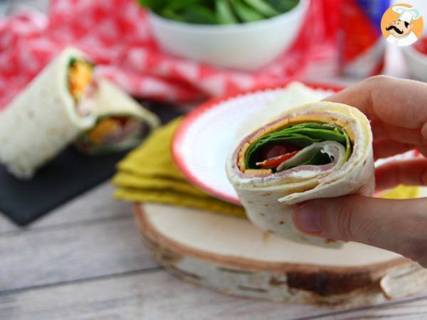 Spinatwraps med skinke og cheddar - foto 3