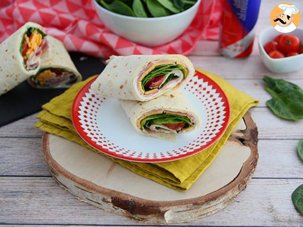 Spinatwraps med skinke og cheddar - foto 4