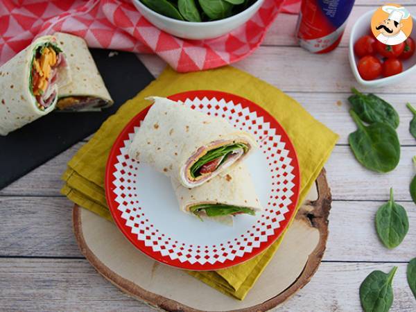 Spinatwraps med skinke og cheddar - foto 5