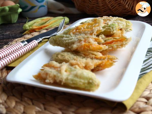 Stegte courgetteblomster, opskriften på dej med danskvand - foto 2