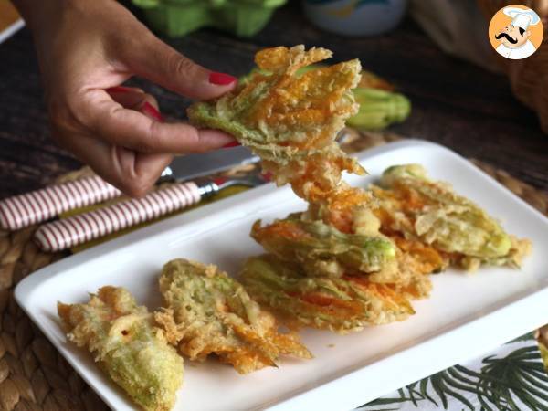 Stegte courgetteblomster, opskriften på dej med danskvand - foto 3