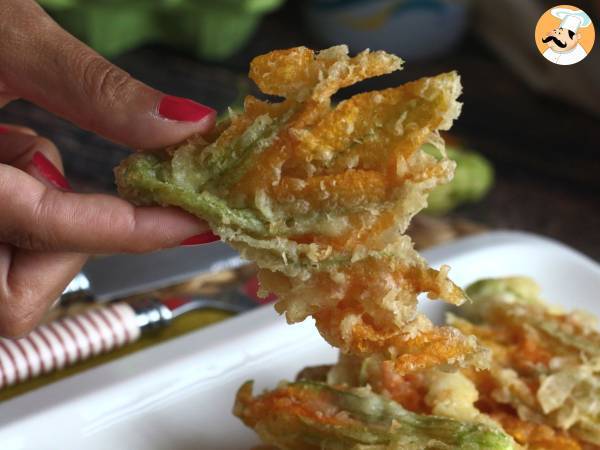 Stegte courgetteblomster, opskriften på dej med danskvand - foto 4