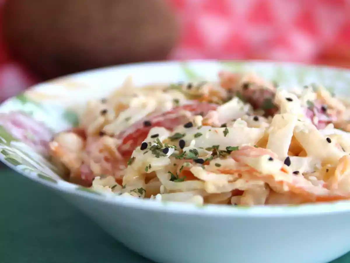 Thai Pasta (nudler med kokosnøddecreme, rejer og grøntsager) - foto 2