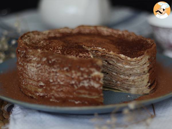 Tiramisu-agtig pandekagekage med kaffe og kakao - foto 5