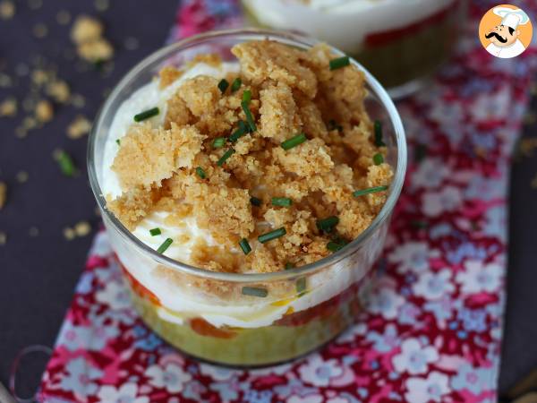 Vegetariske verrines: ærtesuppe, parmesancrumble og mascarponecreme - foto 6